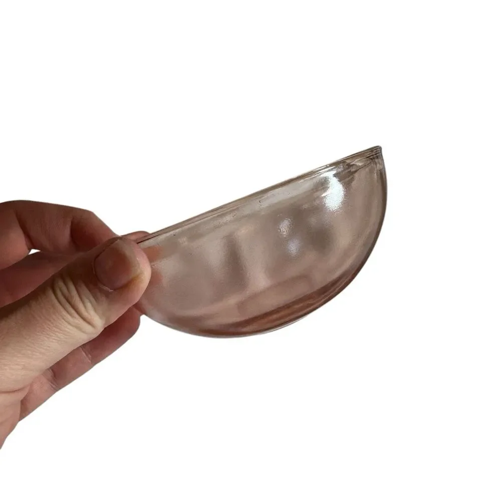 Vintage Unbranded Pink‎ Clear Glass Bowl Small